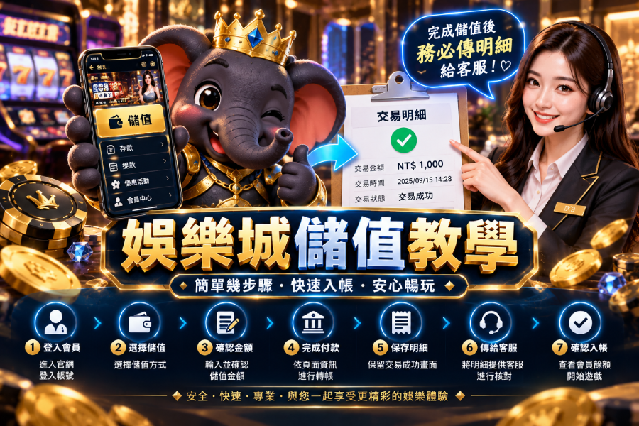 娛樂城儲值教學｜九象IX9儲值流程與明細確認