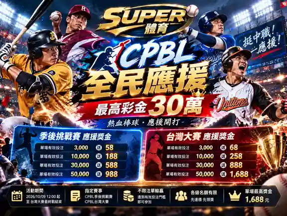 SUPER體育CPBL全民應援｜季後賽與台灣大賽活動解析